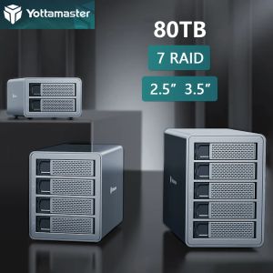 Yottamaster 2/4/5 Bay Raid Raid Disque de disque dur externe Enclosure de 2,5 
