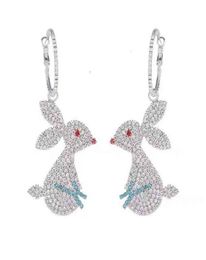 You Are My Glory Qiao Jingjing Dili Geba – boucles d'oreilles identiques, joli petit lapin en diamant, polyvalentes, 4021899