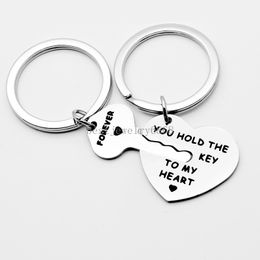 Vous tenez la clé de mon cœur pour toujours les clés pour les femmes pour femmes hommes en acier inoxydable pendentif clés bagues clés de couple