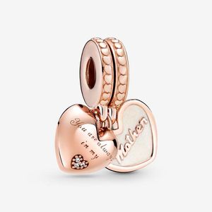 Vous êtes toujours dans mon coeur Split Dangle Charm Pandoras 925 Sterling Silver Luxury Charm Set Bracelet Making Rose Gold Charms Designer Collier Pendentif Boîte originale