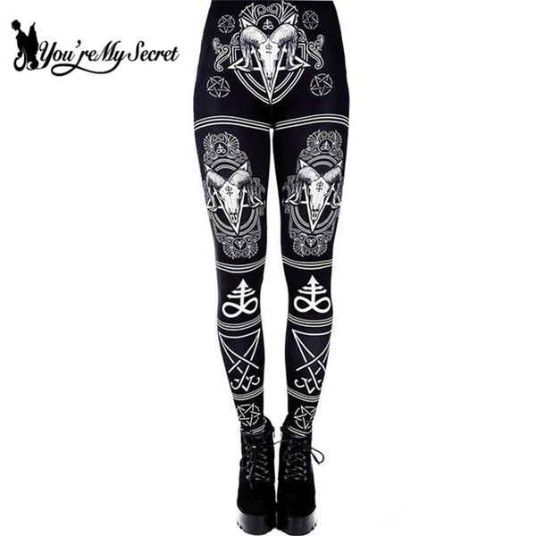 [Tu es mon secret] Animal Imprimé Leggings Gothique Cheval Femmes Mode Sexy Cheville Pantalon Fitness Workout Leggin 4 Couleurs 210925