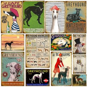 Je glimlachte kunst schilderen grappige tin metalen posters ik viel in liefde greyhound hangende bewegwijzering voor keuken woonkamer huis decoratieve gepersonaliseerde plaque maat 30x20cm w02