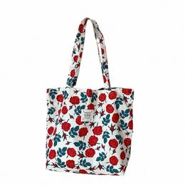 Youda New Style Fi Vintage Floral Canvas Bolso de hombro para mujeres Simple Hag Gran capacidad casual Shopper Tote Bags V7nf #