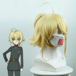 Youjo Senki Tanya von Degurechaff Cosplay Perruque Courte Droite Pour Femmes Résistant À La Chaleur Synthétique Cheveux Anime Costume Blond Y0913