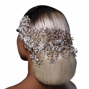 Youlapan HP240 Luxury Bridal Crown Wedding Hair Actury Tiara and Headshrd Rhineste Bandband pour femmes Headpice W97N #