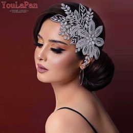 YouLaPan Brillant Mariage Tête Pièce Strass Mariée Bandeau Femme Cheveux Accessoires Bijoux Demoiselle D'honneur Coiffe pour La Fête HP427 L230704