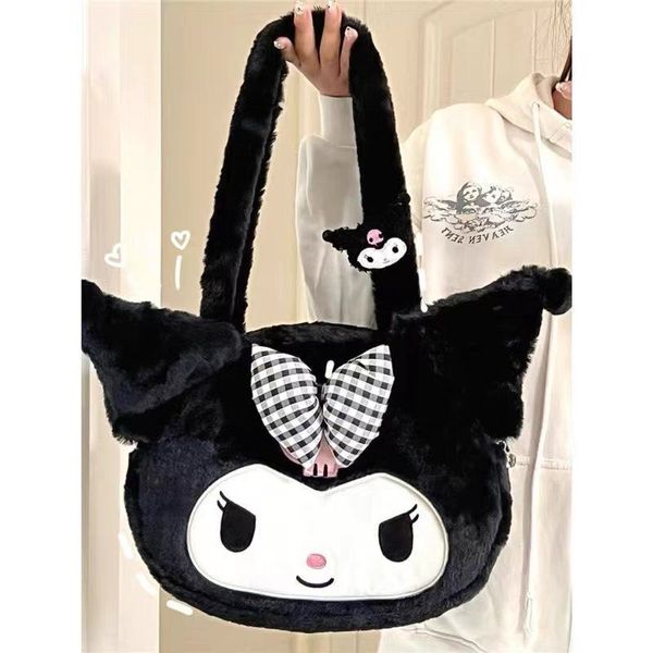 Jeune fille coeur à fourrure Sac grande capacité maman sac petit sac à main diable sac simple sac d'épaule cadeau féminin