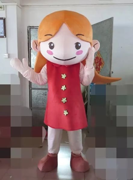 Costume de mascotte de jeune petite fille Halloween Noël Fantaisie Fête Personnage de dessin animé Costume Adulte Femmes Hommes Robe Carnaval Unisexe Adultes