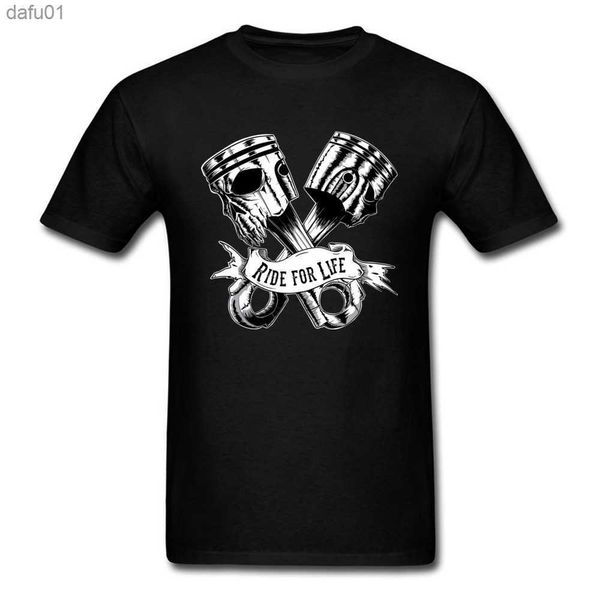 Jeune T-Shirt Crâne Piston T-shirt Crânes Imprimés Sur Hommes T-shirt À La Mode Rider Tops Rétro Tees Punk Hipster Vêtements Surdimensionné L230520