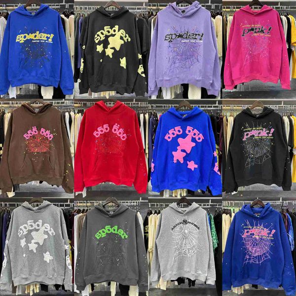 Young Thug 555555 hommes Femmes Sweat à capuche Print Web Graphic Pinkshirts Y2K Pullovers S-XL Fedf