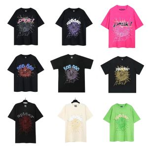 Young Thug Designer T-shirt 2024 Été pour hommes et femmes Taille S M L XL Vêtements graphiques 555 Spider Tshirt Rose Black Blanc Young Thug 55555