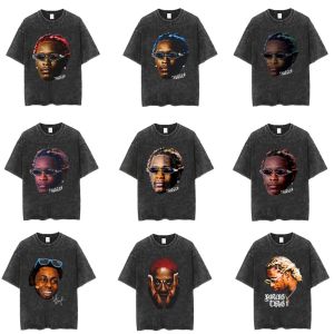 Jeune Thug Thugger graphique Vintage lavé t-shirt hommes rappeur Hip Hop Punk t-shirts hommes femmes mode surdimensionné t-shirts Streetwear