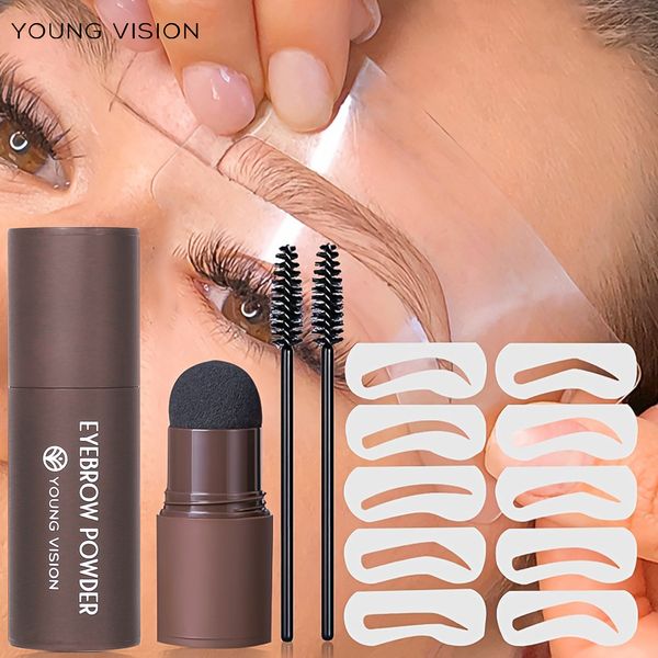 Kit de sello de cejas de visión Young Vision Kit del cabello en polvo de formación facial en polvo de sombra polvo multifuncional en polvo incluye cepillo