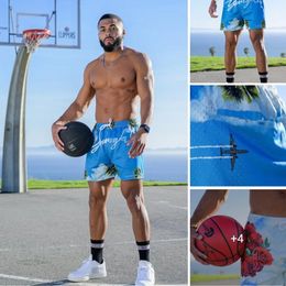 Youngla Muscle Fitness Men Shorts d'été Nouveau quartier pantalon à travers un pantalon décontracté short sportif Men Pantalon