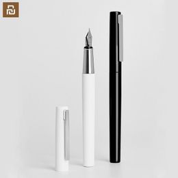 Youpin kaco BRIO Stylo plume noir / blanc avec sac d'encre Sac de rangement Boîte Case 0.38mm Nib Stylo encreur en métal pour l'écriture Stylo de signature Y200709