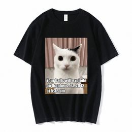 Vos balles vont exploser drôle chat Meme graphique T-shirt hommes Fi Hip Hop T-shirt décontracté Cott à manches courtes t-shirts unisexe P8b9 #