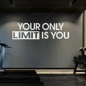 Votre seule limite est vous Citations Gym Studio Decor Wall Sticker Home Gym Fitness Stickers Motivational Workout Wallpaper Murals 4890