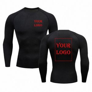 Votre propre logo de marque de conception / photo Compri Shirts Running Fitn Tight Sportswear personnalisé imprimé GYM entraînement sport T-shirt q4IF #