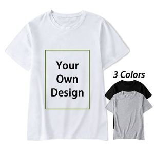 Votre propre conception marque image personnalisée hommes femmes bricolage t-shirt à manches courtes décontracté t-shirt hauts t-shirt cadeau Couple vêtements 220614