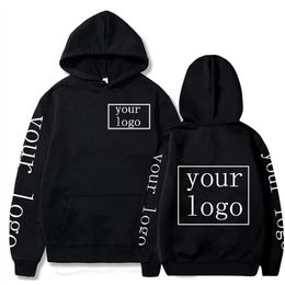 Uw eigen ontwerp merkfoto gepersonaliseerde aangepaste mannen vrouwen tekst DIY hoodies sweatshirt casual hoody kleding mode 240129