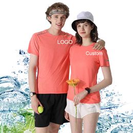 Uw tekst Afdrukken Custom T-shirt Snel Droog Tee Shirts Logo Paar Tops Retail Groothandel
