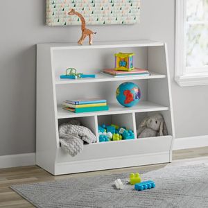 Your Zone Kinderboekenkast met opbergruimte en twee planken Witte boekenplanken kinderboekenplank 240125