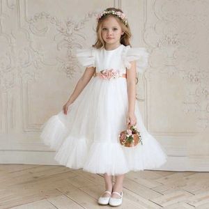 YourSeason 2021 été printemps nouveauté enfants filles mignon princesse robe blanc enfants fille mode fête élégant maille robes Q0716