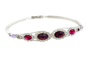 Yoursfs Fashion Jewelry 18K Gold Ploated Flower Blue Red Zirkel Bracelet Woman Anniversary Birthday Gift8044798