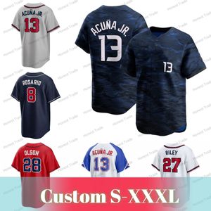 Juventud 13 Ronald Acuña Jr. Jersey de béisbol Murphy H.Aaron Travis Arnaud Ozzie Albies Joe Jimenez Max Fried Austin Riley Harris II Jerseys Hombres Mujeres City All Star 2023 2024