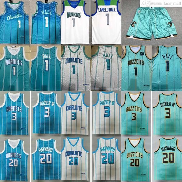 Jeunesse 2023 Nouveau Basketball 1 Maillots LaMelo Ball Cousu Terry Rozier III Gordon Hayward Jersey Homme Enfants garçons Ball Blanc Bleu Vert City Shorts