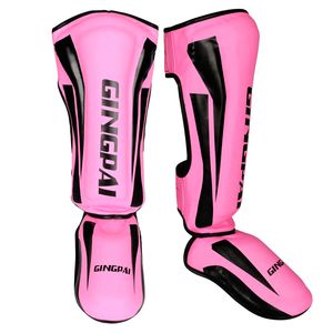 Jeugd/volwassen kinderen boksen Shin Guards Instep Kickboxing Ankle Support Equipment Karate Protectors Sanda Muay Thai Leggings Deo