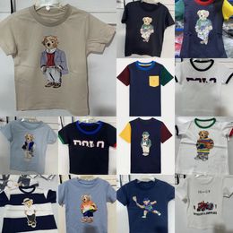 Kinder T-shirts Shorts Mouw T-shirts Kleine Beer Letter Bedrukt Designer T-shirts Polo's Jongens Meisjes Baby Casual RL Luxe Kleding Laurens Kinderkleding Tops Tees 90-150