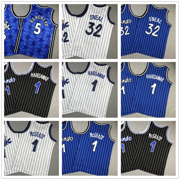 Jeunes de basket-ball cousu de basket-ball Penny Hardaway 1 Shaquille 32 Tracy McGrady 1 Mesh vintage All broderie Paolo Banchero 5