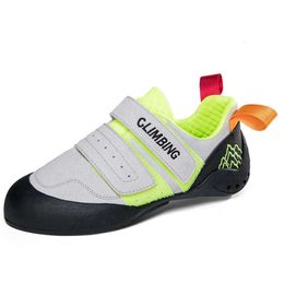 Chaussures d'escalade professionnelles pour jeunes enfants, baskets bleues, grises et jaunes pour femmes et hommes