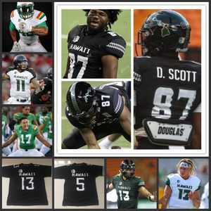 Football universitaire Hawaii Rainbow cousu sur mesure pour jeunes 27 Koali Nishigaya Landon Sims 31 Dedrick Parson 33 Brock Hedani 38 Robbie Paikai 43 Ronson Young Jersey