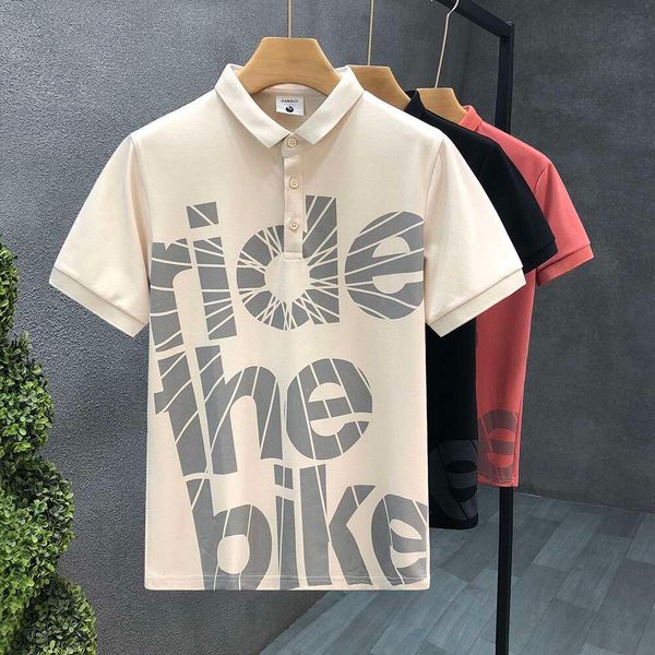 Youth Handsome Horse Polo T-shirt court Summer Trendy imprimement des vêtements pour hommes Slim Fit T-shirt Half décontracté chemises de broderie Designs