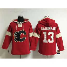 Maillot de hockey pour jeunes pas cher, sweat à capuche des Flames de Calgary 5 Mark Giordano 13 Johnny Gaudreau enfants 100% Ed broderie S sweats à capuche 5016