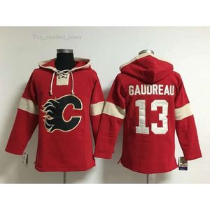 Maillot de hockey pour jeunes pas cher, sweat à capuche des Flames de Calgary 5 Mark Giordano 13 Johnny Gaudreau enfants 100% Ed broderie S sweats à capuche 8099