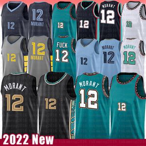 12 Ja Morant Basketball Jersey Sports Hommes Grizzlie Chemises Maillots Taille S-XXL