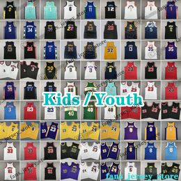 Maillots de basket-ball pour jeunes enfants 3 Allen Rose Iverson Pippen Rodman 23 Michael Chamberlain James Rodman Johnson Worthy 1 Tracy 15 Vince McGrady Carter Pierce Russell