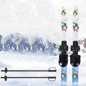 Jeugdkinderen Ski Set Board Skiing Snowboard Bindings met Ski Pole Childrens Day Gift Outdoor Sports speelgoed Cartoonpatroon 68*6cm LO031 C23