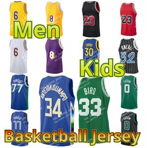 Jeugdheren Jersey Allen Giannis Iverson Luka Vince Jayson Carter Tatum Doncic Larry Ja Bird Morant Throwback Nieuwe basketballirtes All Ed Shirts Gift voor fans