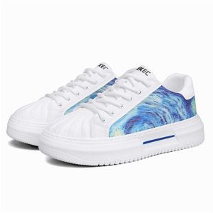 Chaussures basses plates pour hommes, baskets Design Galaxy Seawave, semelle épaisse, baskets de sport confortables, blanc, bleu, vert