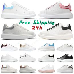 Freeshipping jeugd heren dames casual schoenen designer platform zwart en wit lederen sneakers oversized vintage beige rood grijs roze Luie schoenveters zonder stropdas Trainers