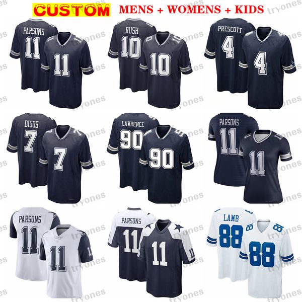 Hommes 11 Micah Parsons Maillots de football 88 CeeDee Lamb Femmes Enfants Cooper Rush Prescott Vander Esch Pollard Trevon Diggs 58 Mazi Smith Brandin Cooks Gallup Lawrence