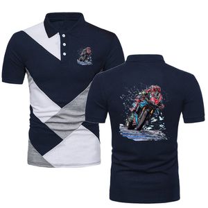 Polo juvenil Camiseta Fabio Quartararo Motociclista Racing Camisetas Estilo de solapa para hombre Jersey de manga corta Polo de color en contraste