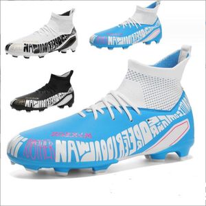 Bottes de football pour jeunes, semelle extérieure TF/FG antidérapante, chaussures de football unisexes, baskets respirantes pour gazon d'extérieur