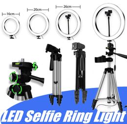 Youtube Maquillage Vidéo Live Shooting LED Ring Light Ring lampe 6 7 10 pouces avec support de téléphone Trépied Stand Selfie Ringlight Circle Tik6576735