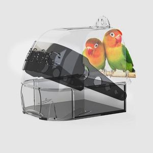 Yoezi Pet Parrot Ducha de baño grande Suministros de jaula de pájaros