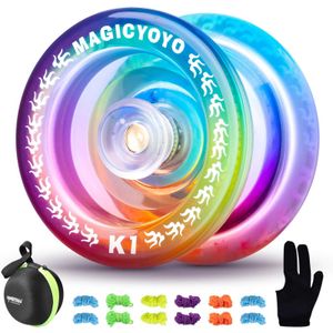 Yoyo Magicyoyo K1 más el plástico Responente Yoyo Adecuado para niños y principiantes principiantes Yoyo con 12 cuerdas Yoyo Gloves y Yoyo Box G240529